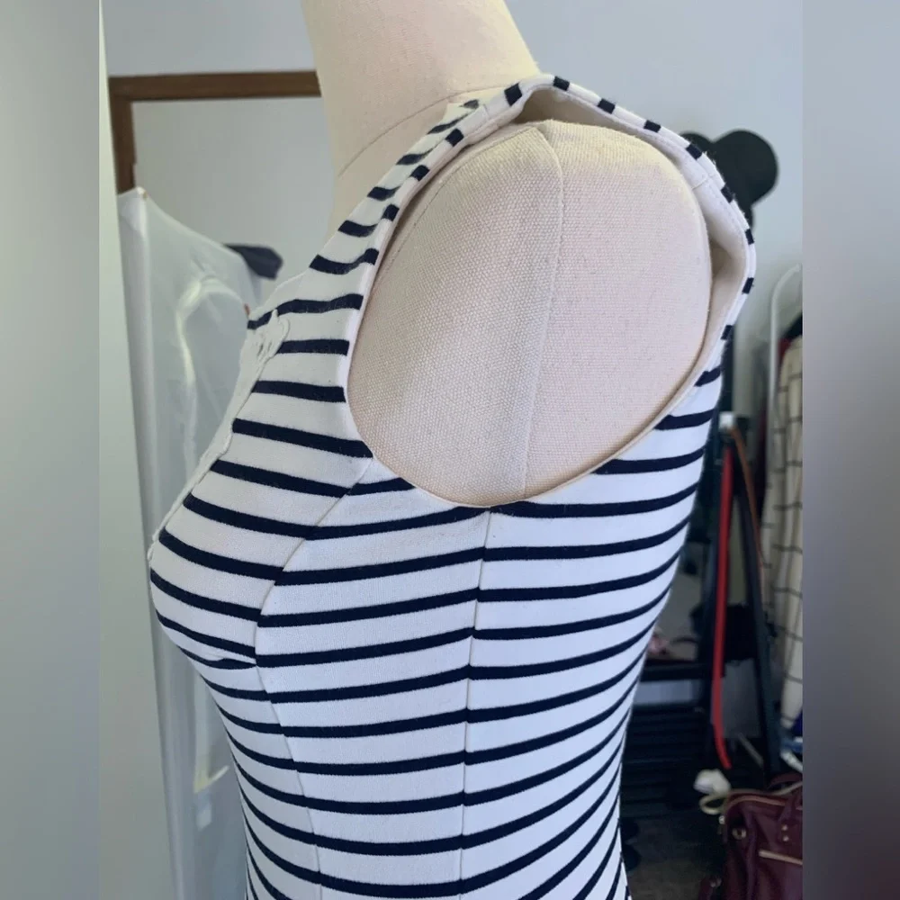 Esprit- 100% Cotton embroidered stripes dress - Picture 6 of 10